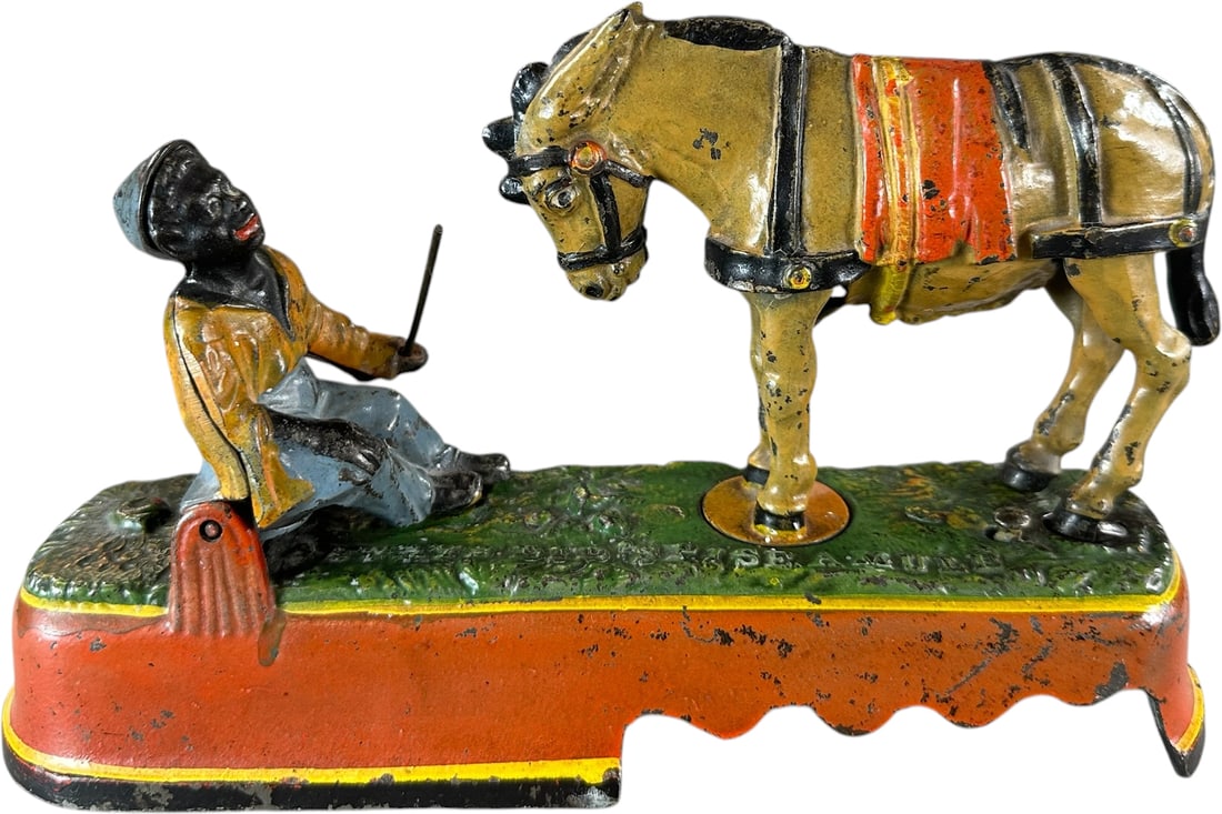 SPISE A MULE - BOY ON BENCH MECHANICAL BANK (1 of 12)