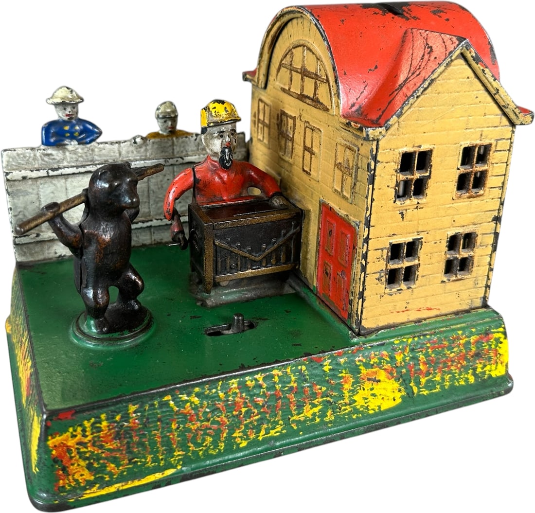 ORGAN GRINDER & PERFORMING BEAR MECHANICAL BANK (1 of 9)