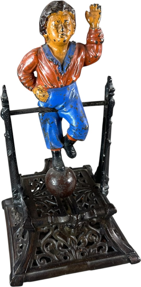 BOY ON TRAPEZE MECHANICAL BANK (1 of 9)