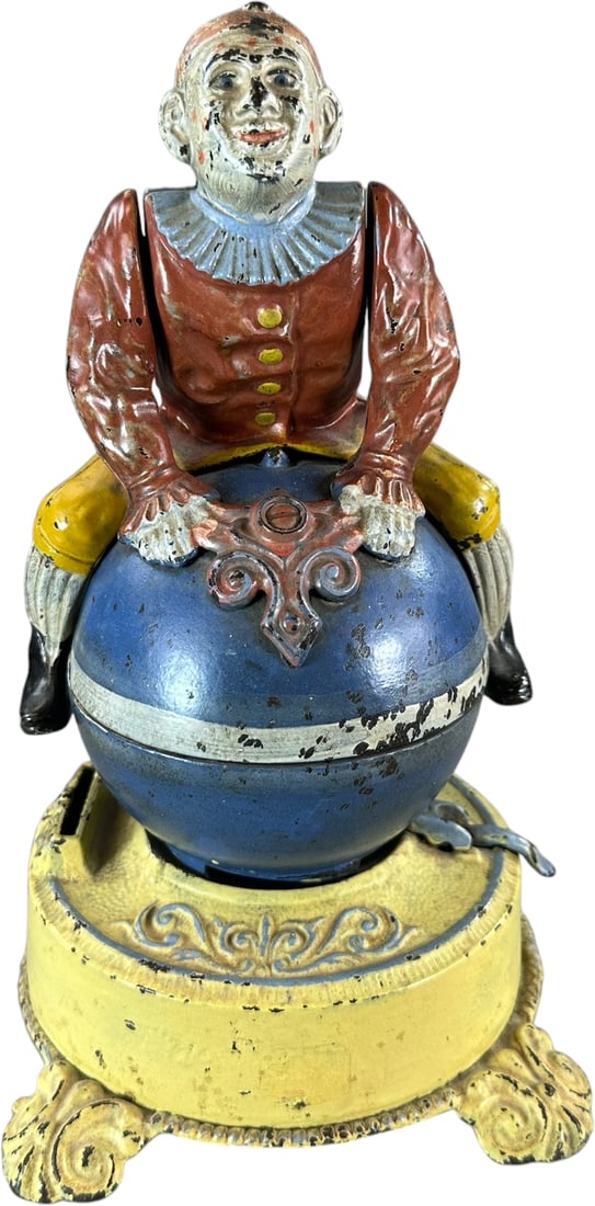 CLOWN ON GLOBE MECHANICAL BANK (1 of 11)