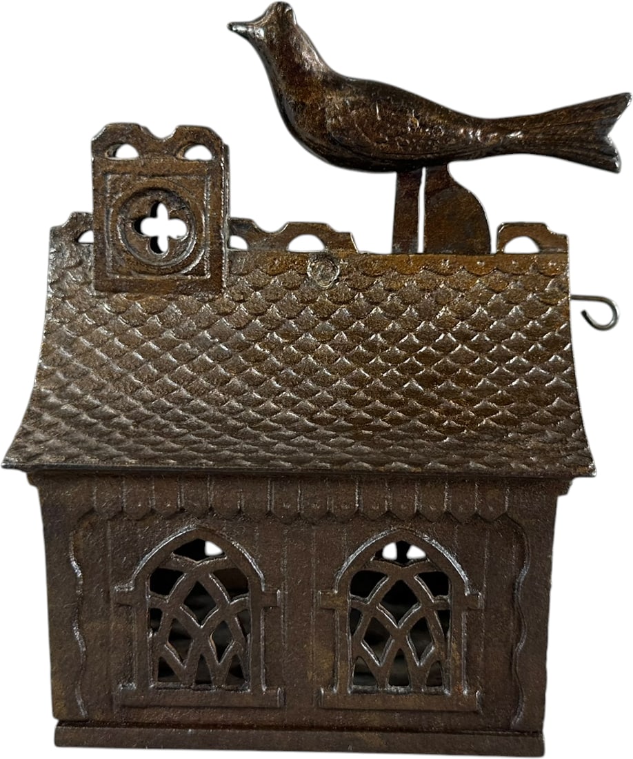 BIRD ON ROOF MECHANICAL BANK (1 of 8)