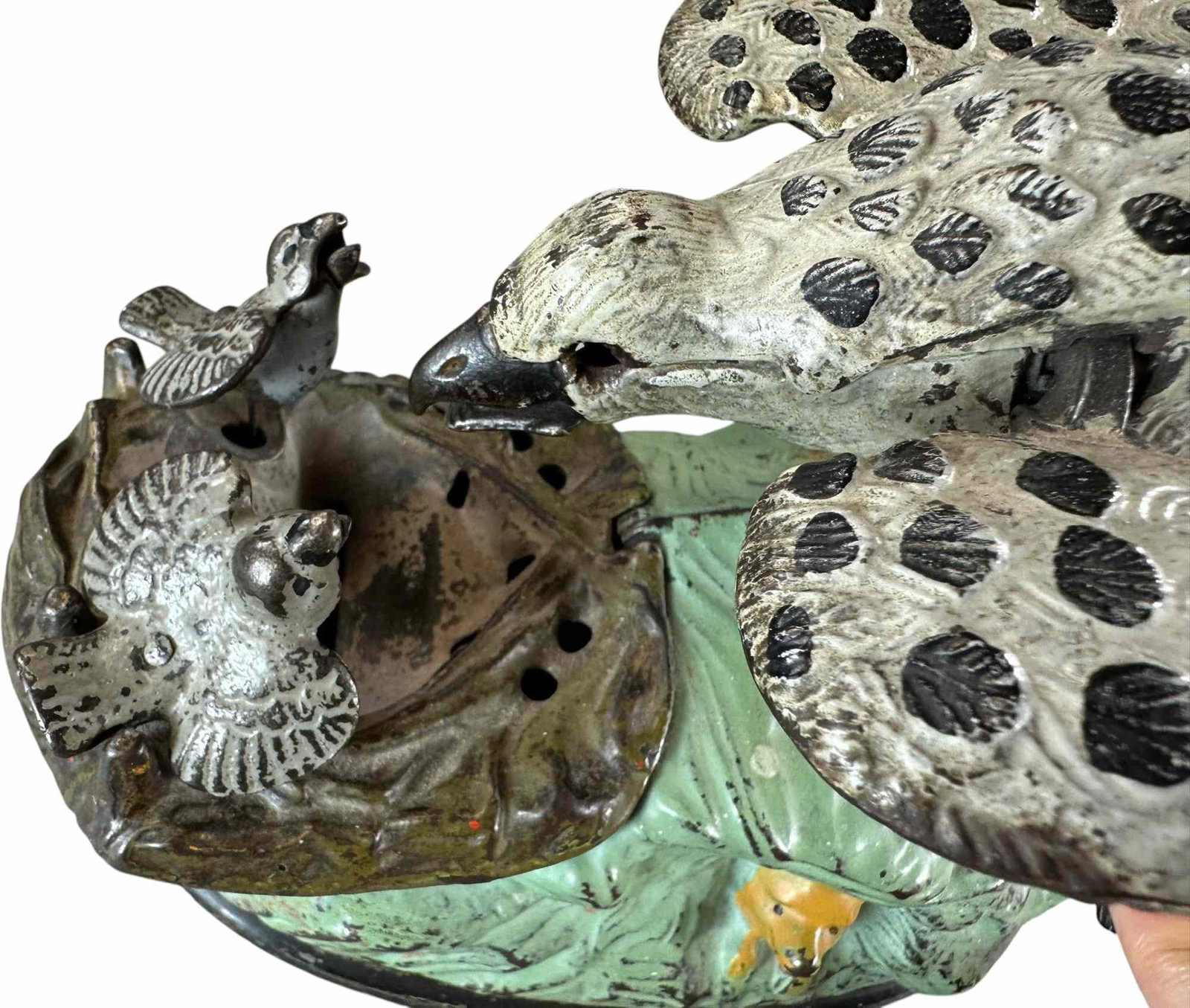 EAGLE AND EAGLETS MECHANICAL BANK - 10