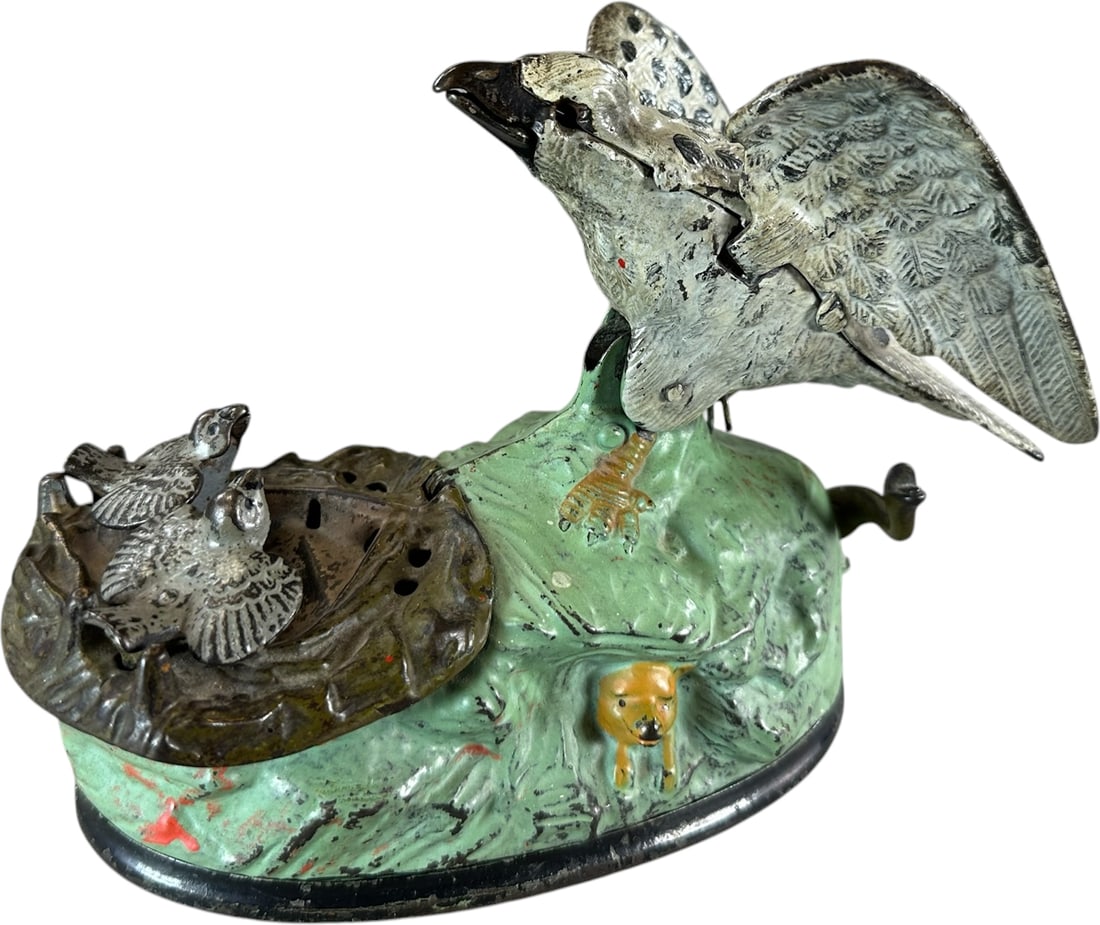 EAGLE AND EAGLETS MECHANICAL BANK (1 of 10)