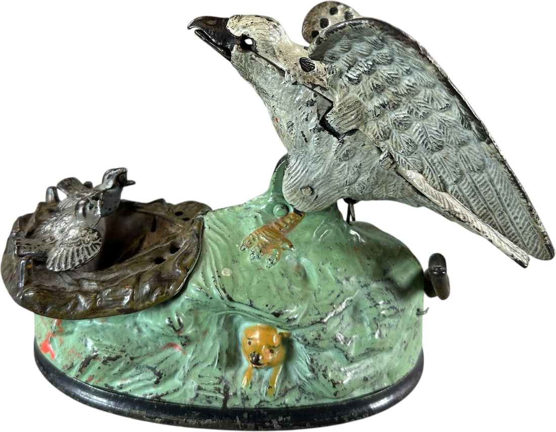 EAGLE AND EAGLETS MECHANICAL BANK - 2
