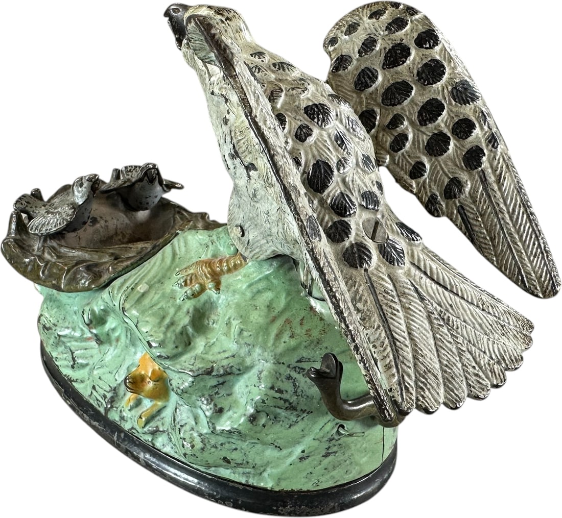 EAGLE AND EAGLETS MECHANICAL BANK - 3