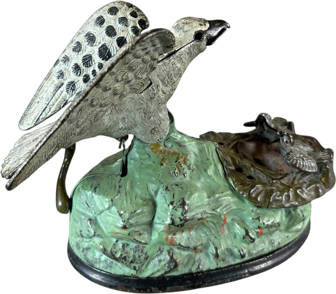 EAGLE AND EAGLETS MECHANICAL BANK - 5