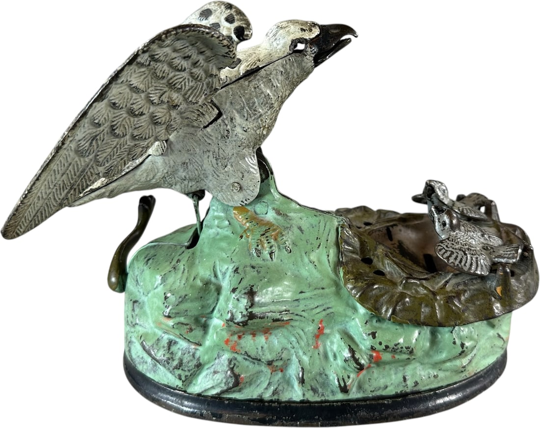 EAGLE AND EAGLETS MECHANICAL BANK - 6