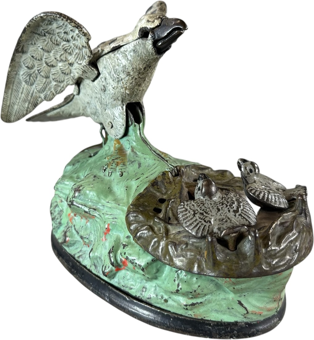 EAGLE AND EAGLETS MECHANICAL BANK - 7