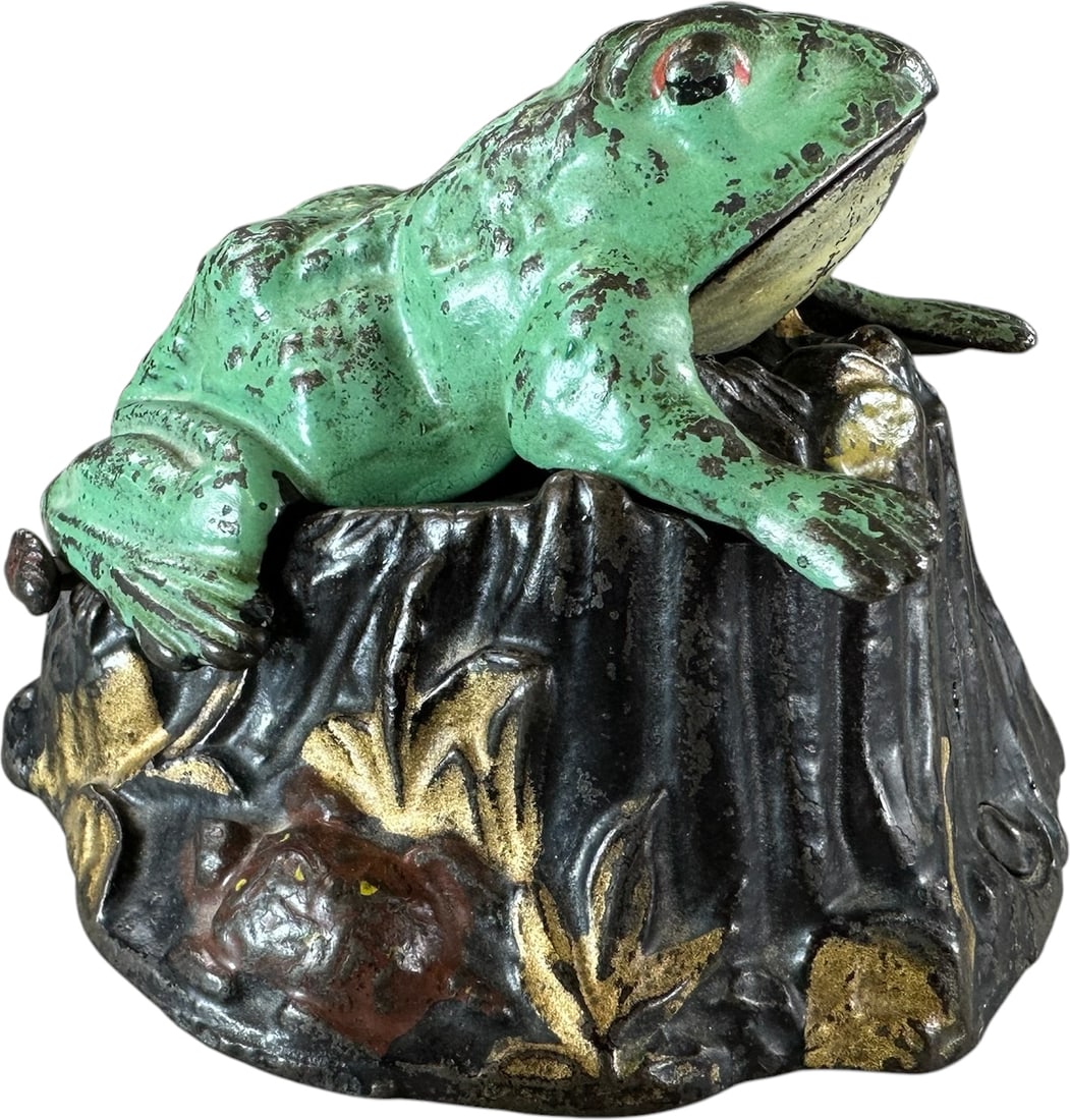 TOAD ON STUMP MECHANICAL BANK (1 of 7)