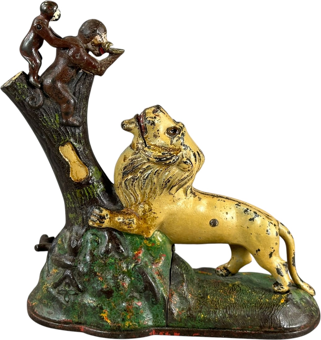 LION & TWO MONKEYS MECHANICAL BANK (1 of 9)