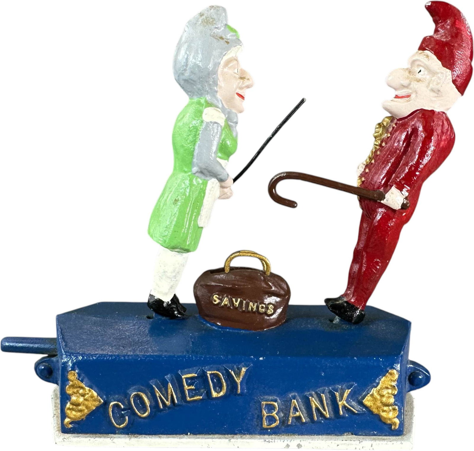 REYNOLDS COMEDY MECHANICAL BANK: 159. REYNOLDS COMEDY MECHANICAL BANK | Catalogue # 24-M, 1974, Edition 2 of 10. Ex: Max Berry Collection. | 6.5" l. | (Pristine to Near Mint Condition) | $250 - $500
