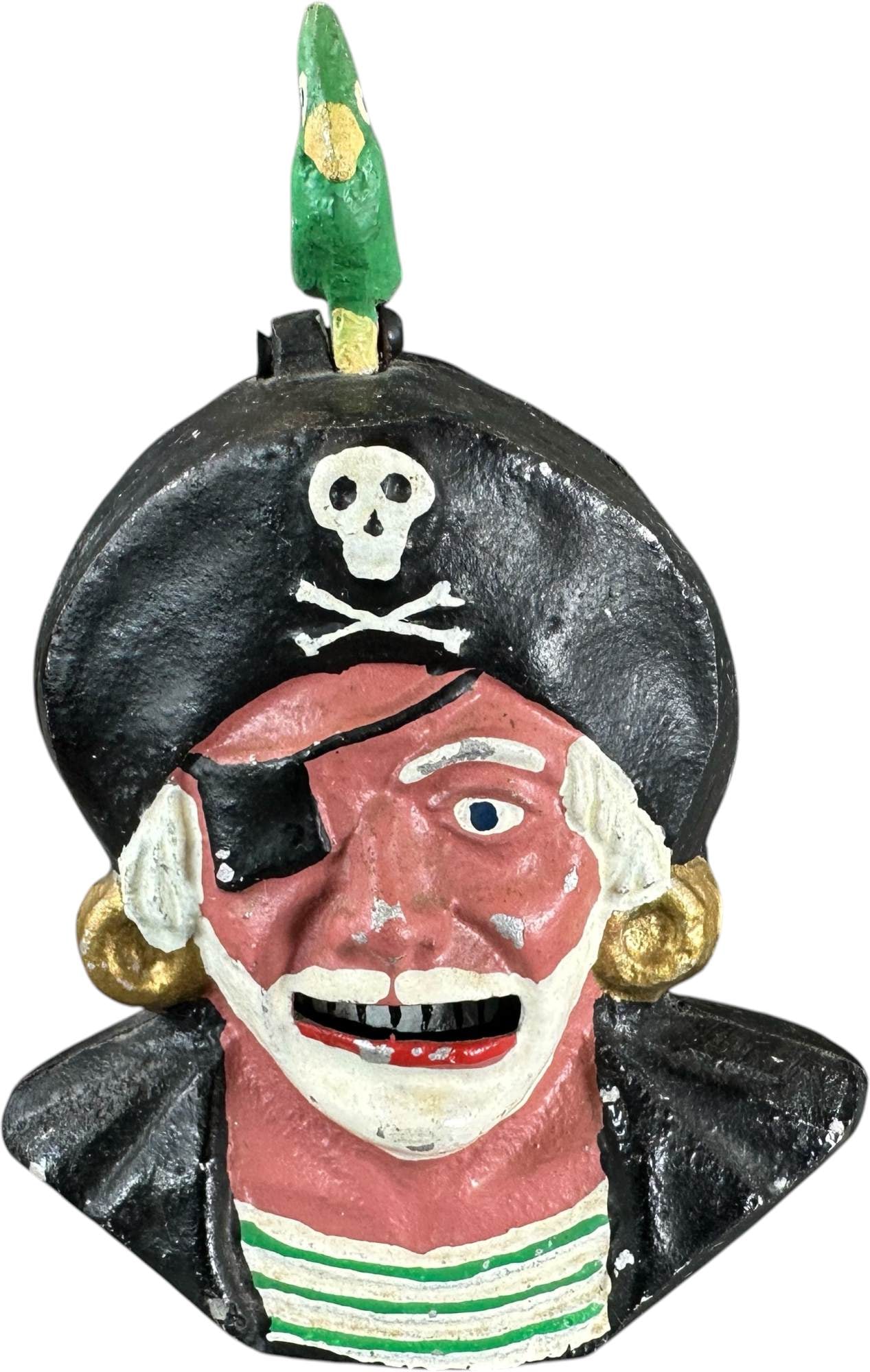 REYNOLDS BLACKBEARD MECHANICAL BANK: 173. REYNOLDS BLACKBEARD MECHANICAL BANK | Catalogue # 5-M, 1972, Edition 2 of 10. Ex: Max Berry Collection. | 5.5" h. | Some oxidation to underside of bank, otherwise (Excellent Condition) | $100 - $