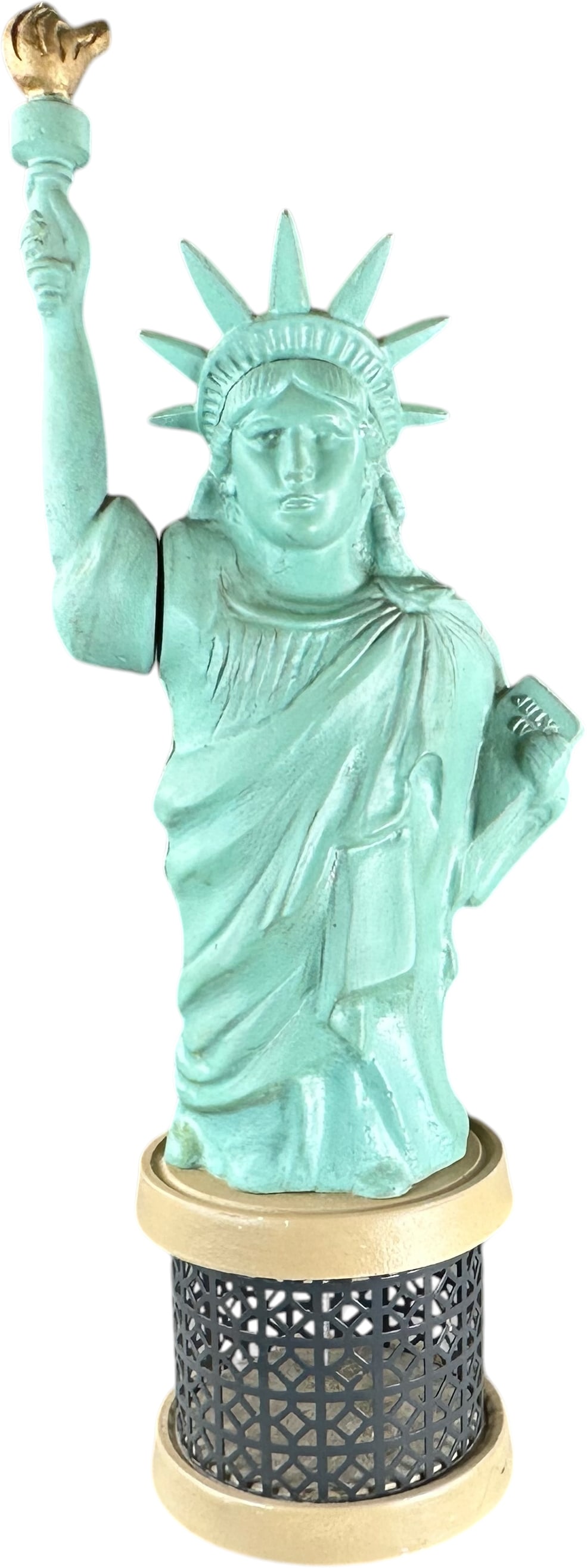 REYNOLDS MISS LIBERTY MECHANICAL BANK: 187. REYNOLDS MISS LIBERTY MECHANICAL BANK | Catalogue # 42-MV, 1986. Ex: Max Berry Collection. | 20" h. | (Excellent to Pristine Condition) | $300 - $400