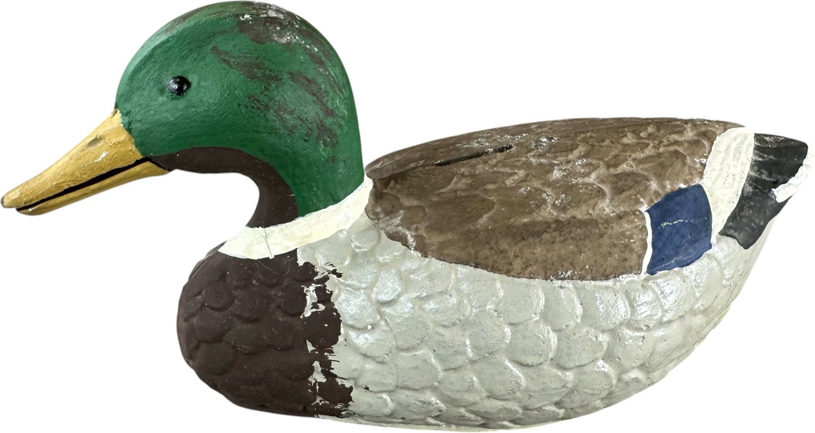 REYNOLDS DECOY MECHANICAL BANK: 238. REYNOLDS DECOY MECHANICAL BANK | Catalogue # 22-M, 1974, Edition of 5. Ex: Max Berry Collection. | 8.5" l. | (Excellent Condition) | $250 - $500