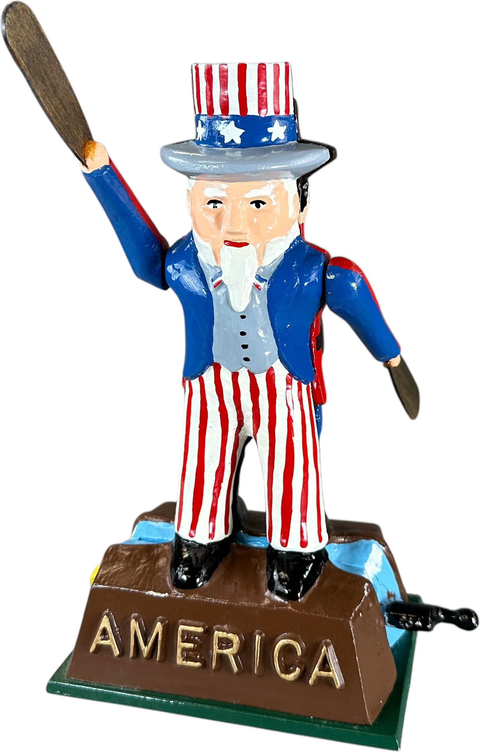 REYNOLDS AMERICA CANADA MECHANICAL BANK: 248. REYNOLDS AMERICA CANADA MECHANICAL BANK | Catalogue # 41-M, 1985, Edition 21 of 30. Ex: Max Berry Collection. | 10.5" h. | Knob is re-glued, otherwise (Pristine Condition) | $250 - $500