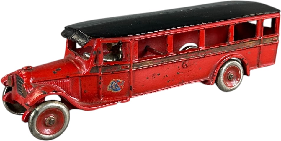ARCADE PARLOR COACH BUS: 334. ARCADE PARLOR COACH BUS | 9.5" l. | Repainted, displays in (Excellent Condition) | $150 - $300