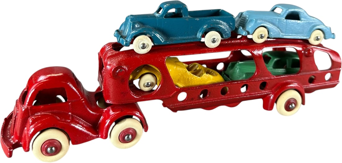 HUBLEY CAR CARRIER W/ FOUR VEHICLES (1 of 9)