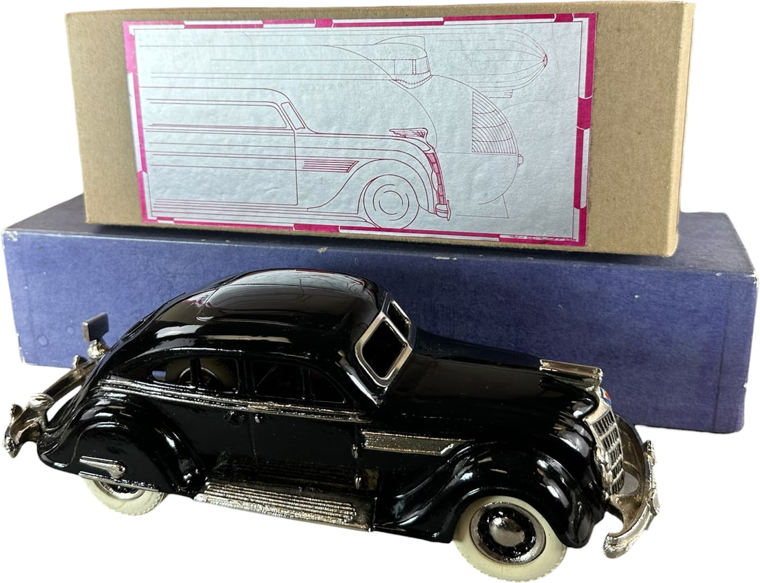 BOXED SEHLOFF 1935 CHRYSLER AIRFLOW: 352. BOXED SEHLOFF 1935 CHRYSLER AIRFLOW | Provenance: Ira Bernstein Collection. | 10.5" l. | Contemporary, (Near Mint Condition) | $600 - $1,200
