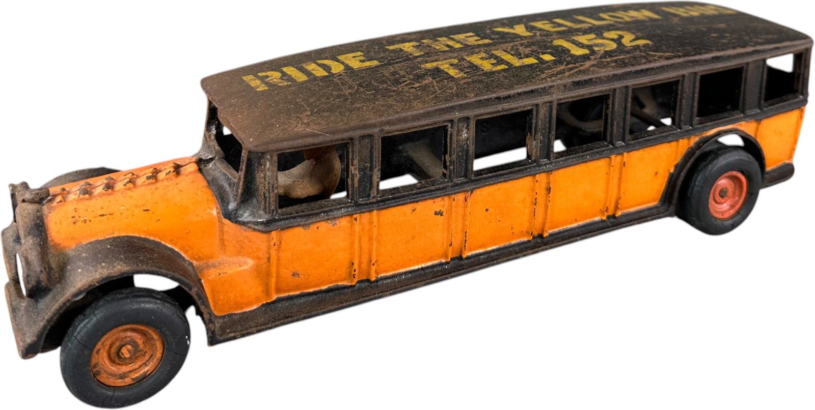 ARCADE FAGEOL RIDE THE YELLOW BUS: 385. ARCADE FAGEOL RIDE THE YELLOW BUS | Ex: Tony Lasala Collection. | 12.5" l. | (Very Good Condition) | $250 - $500