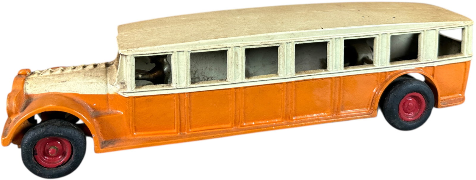 ARCADE FAGEOL SAFETY COACH BUS: 436. ARCADE FAGEOL SAFETY COACH BUS | Ex: Tony Lasala Collection. | 12" l. | Old overpaint, (Excellent Condition) | $100 - $200