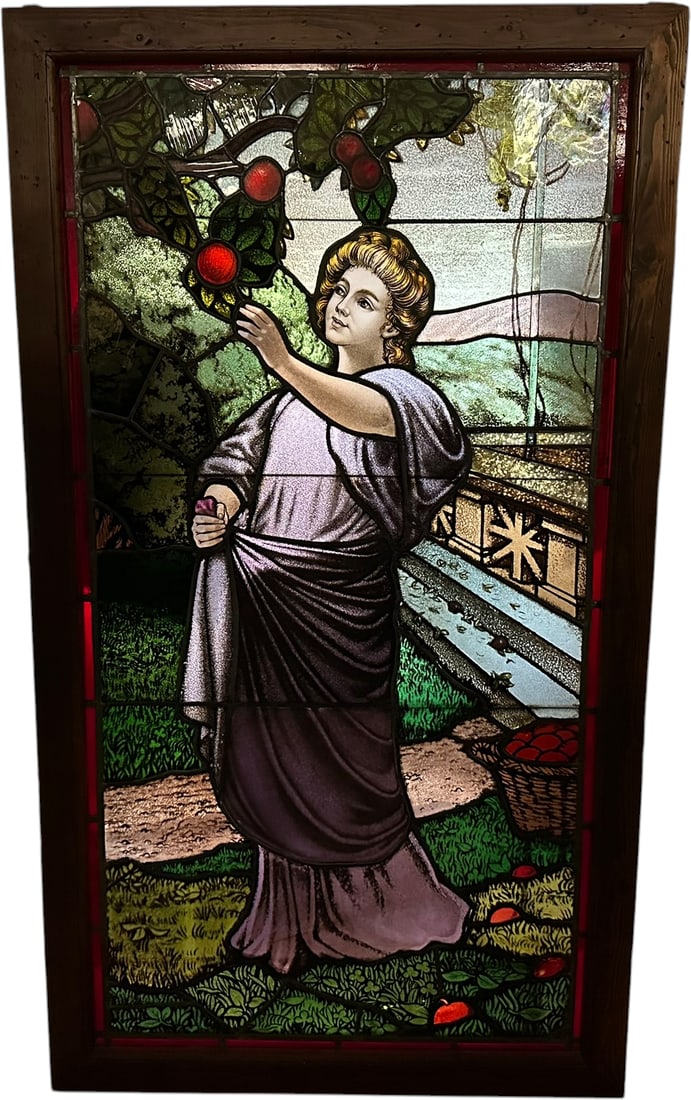 LARGE FIGURAL STAINED GLASS WINDOW (1 of 6)