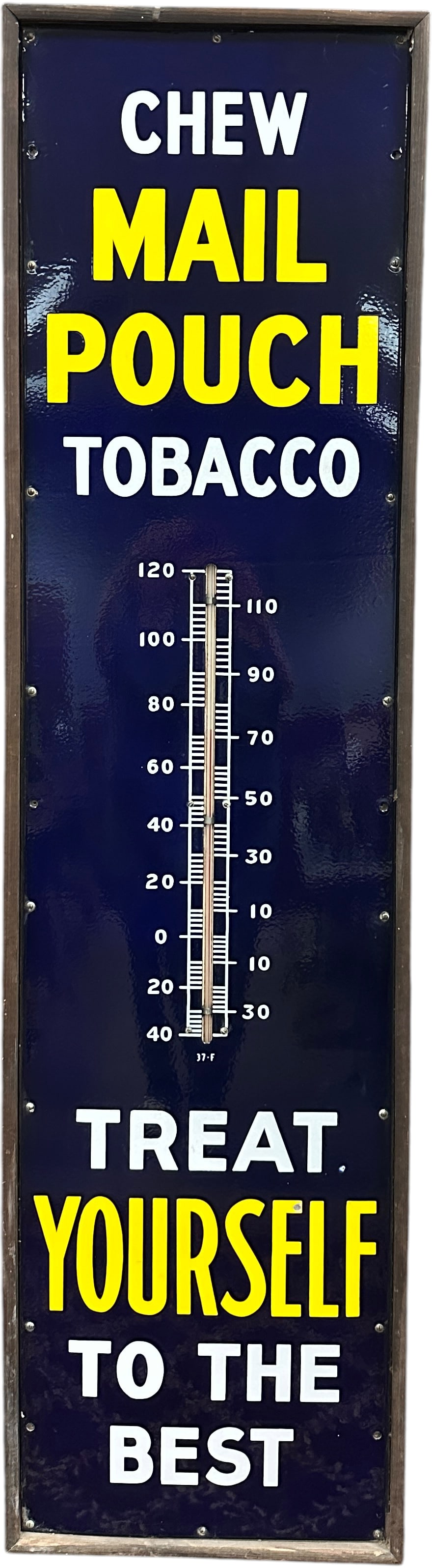 MAIL POUCH TOBACCO PORCELAIN THERMOMETER SIGN (1 of 4)