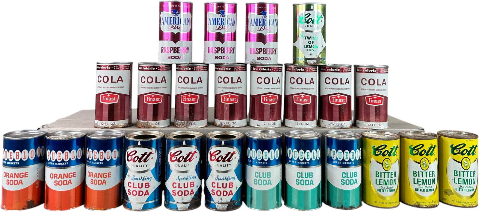 FULL CASE OF VINTAGE 1960S/70S SODA CANS (1 of 17)