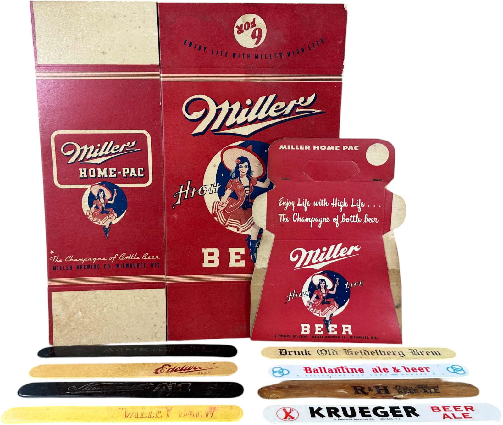 MILLER HIGH LIFE PACKAGING & BEER ADVERTISING LOT (1 of 5)