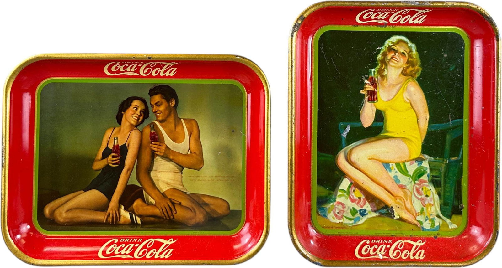 1932 & 1934 COCA COLA TRAYS: 64. 1932 & 1934 COCA COLA TRAYS | 13" l. | (Excellent to Pristine Condition) | $200 - $400