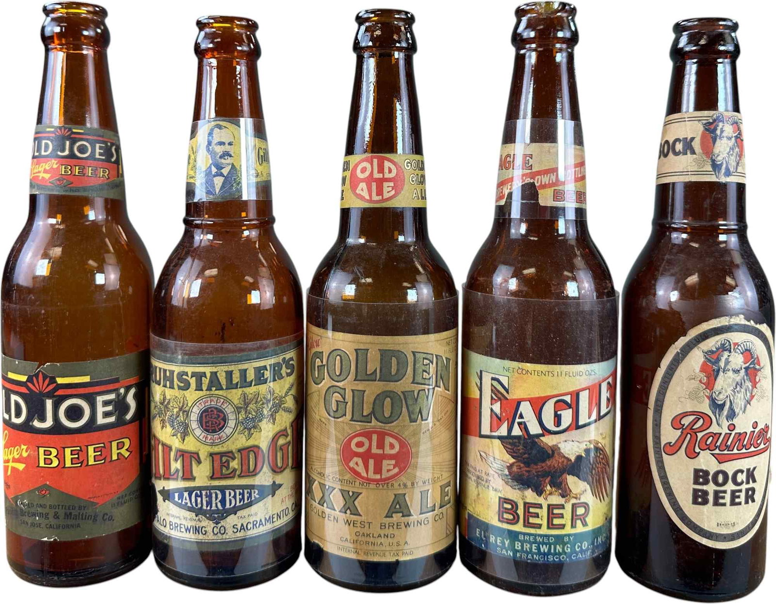 FIVE VINTAGE WESTERN BEER & ALE BOTTLES (1 of 3)