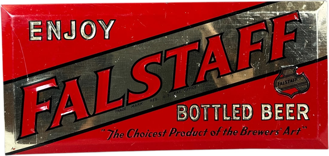 FALSTAFF TIN OVER CARDBOARD BEER SIGN (1 of 5)