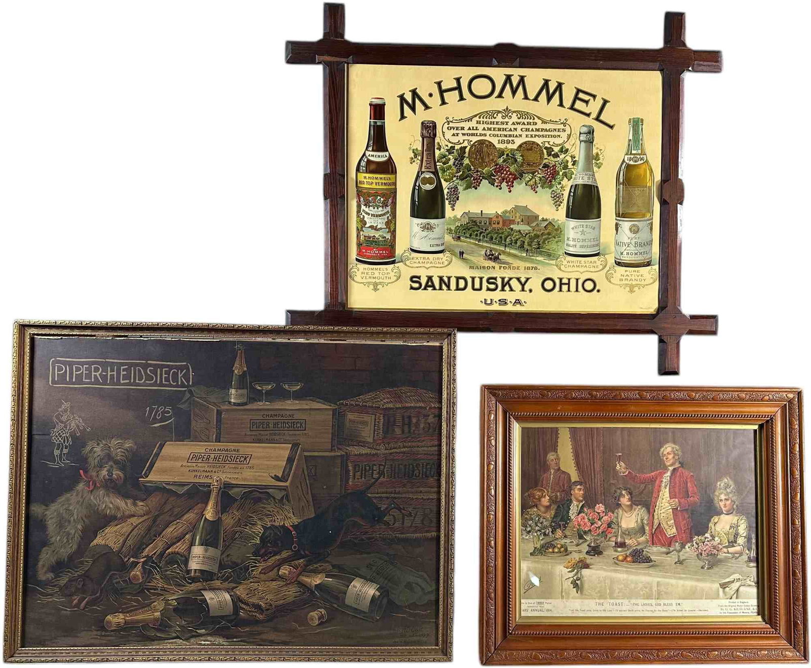 THREE FRAMED ADVERTISING POSTERS (1 of 5)