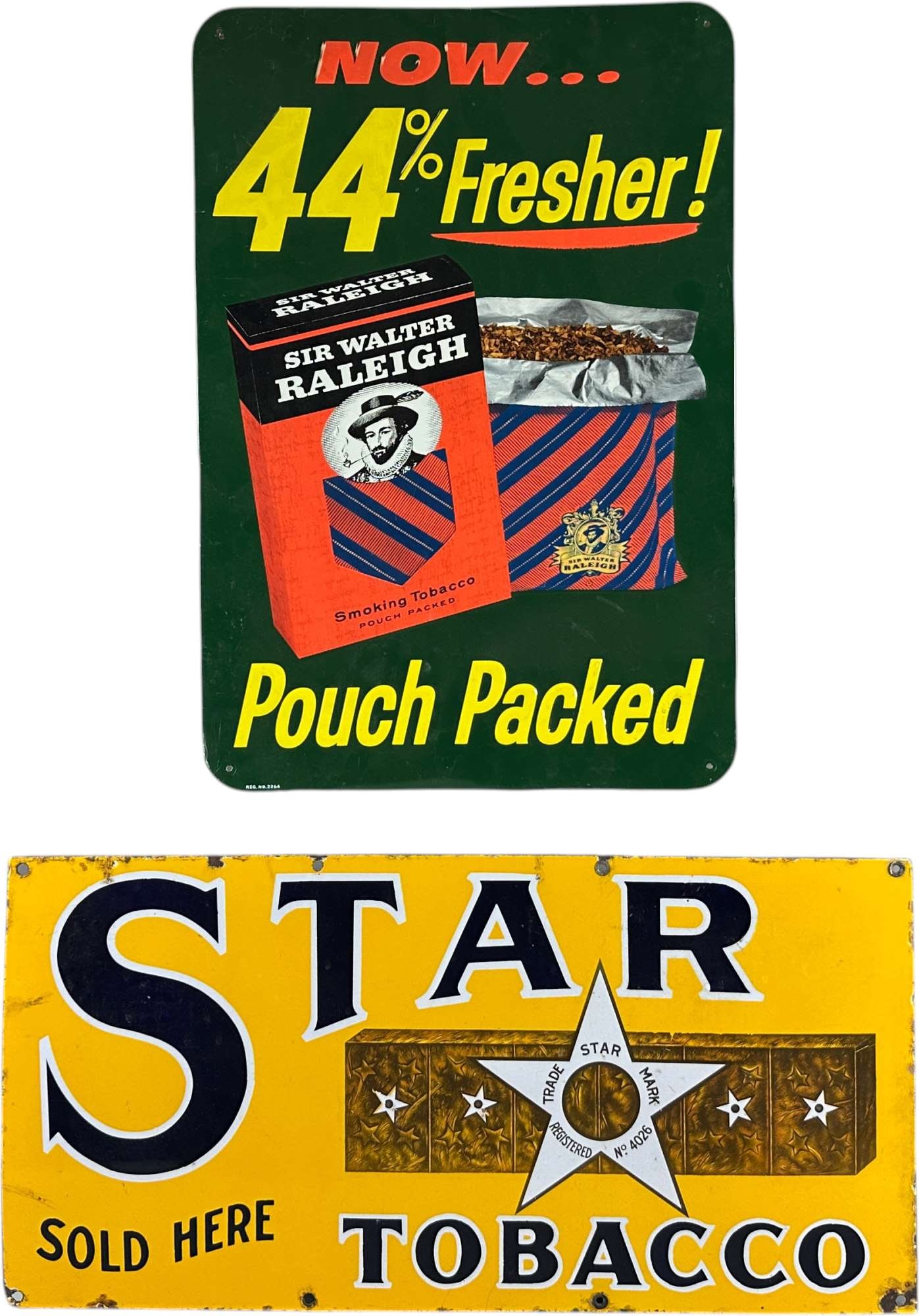 SIR WALTER RALEIGH & STAR TOBACCO SIGNS (1 of 5)
