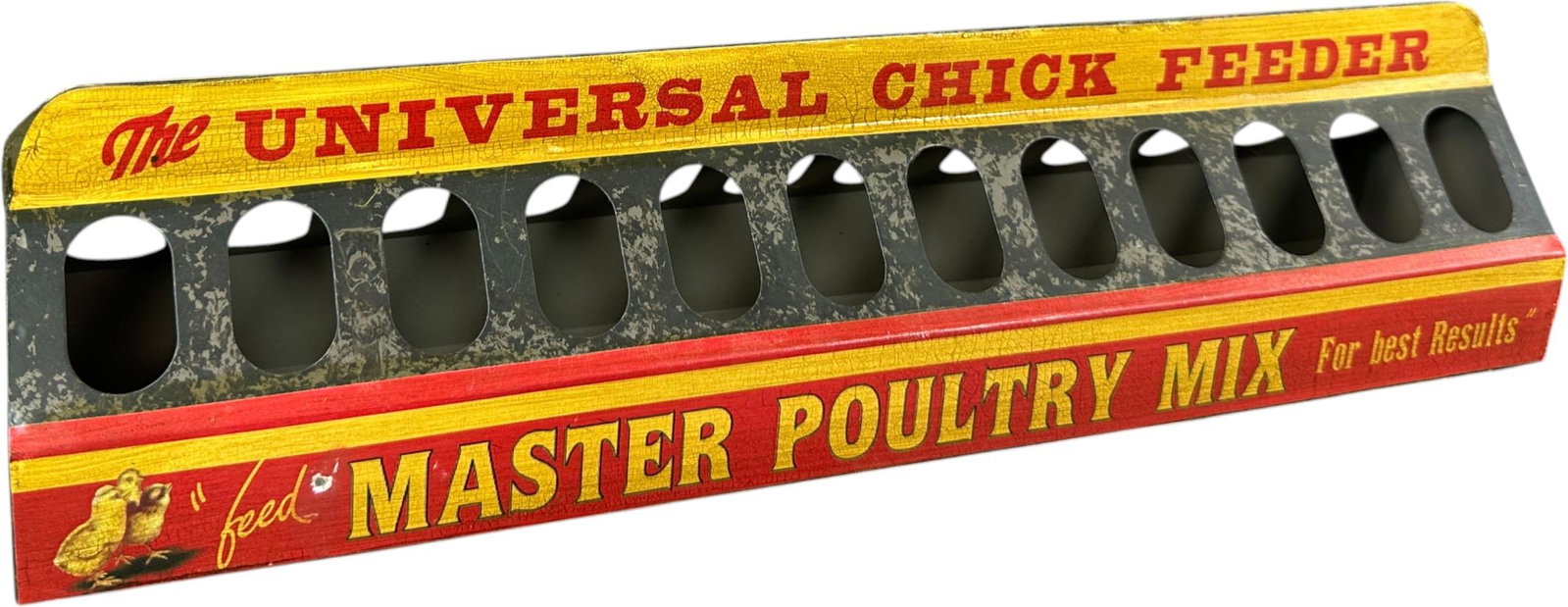 UNIVERSAL TIN CHICK FEEDER: 127. UNIVERSAL TIN CHICK FEEDER | 18.5" l. | (Excellent Condition) | $200 - $400