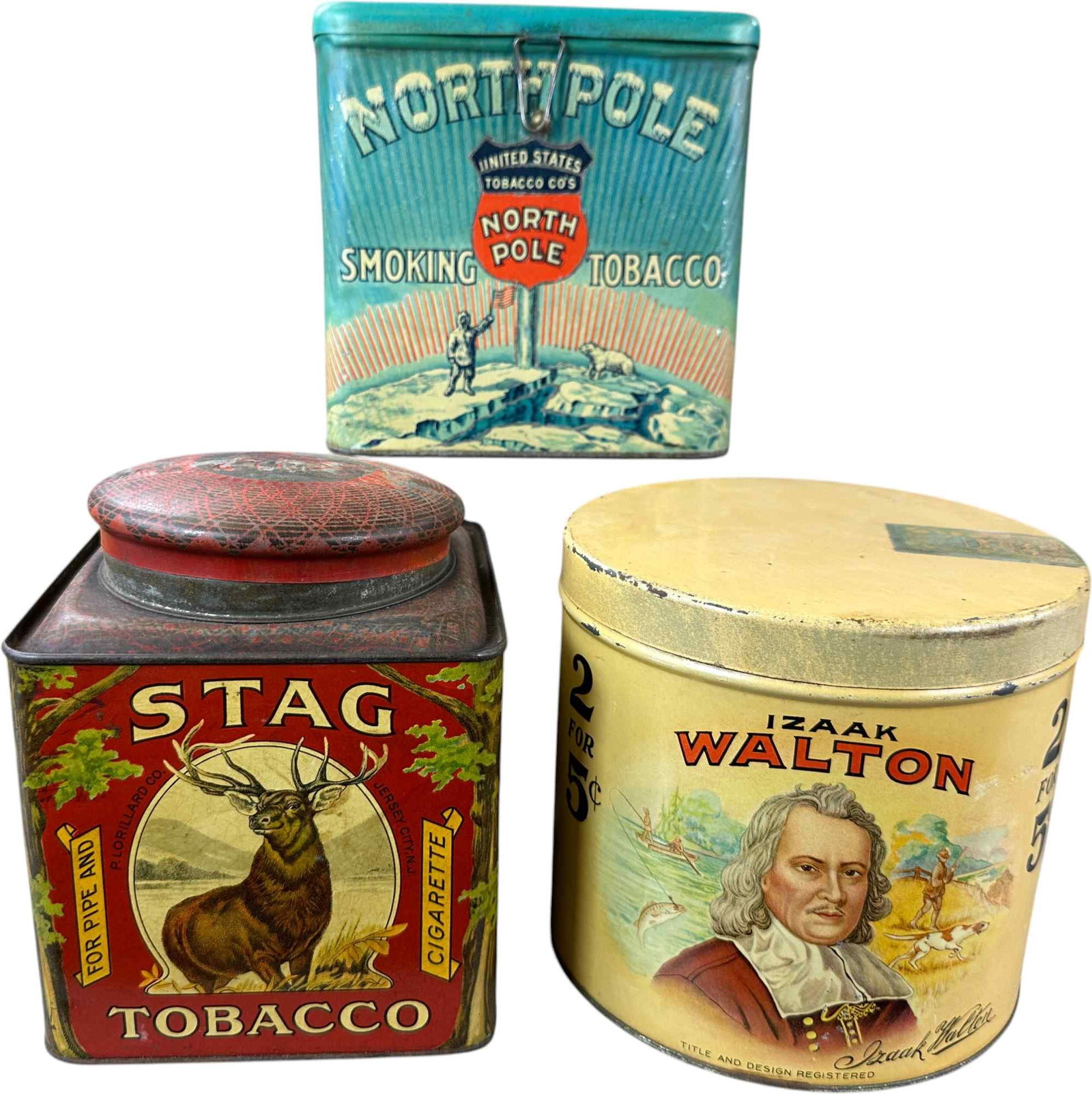 THREE VINTAGE TOBACCO TINS (1 of 6)