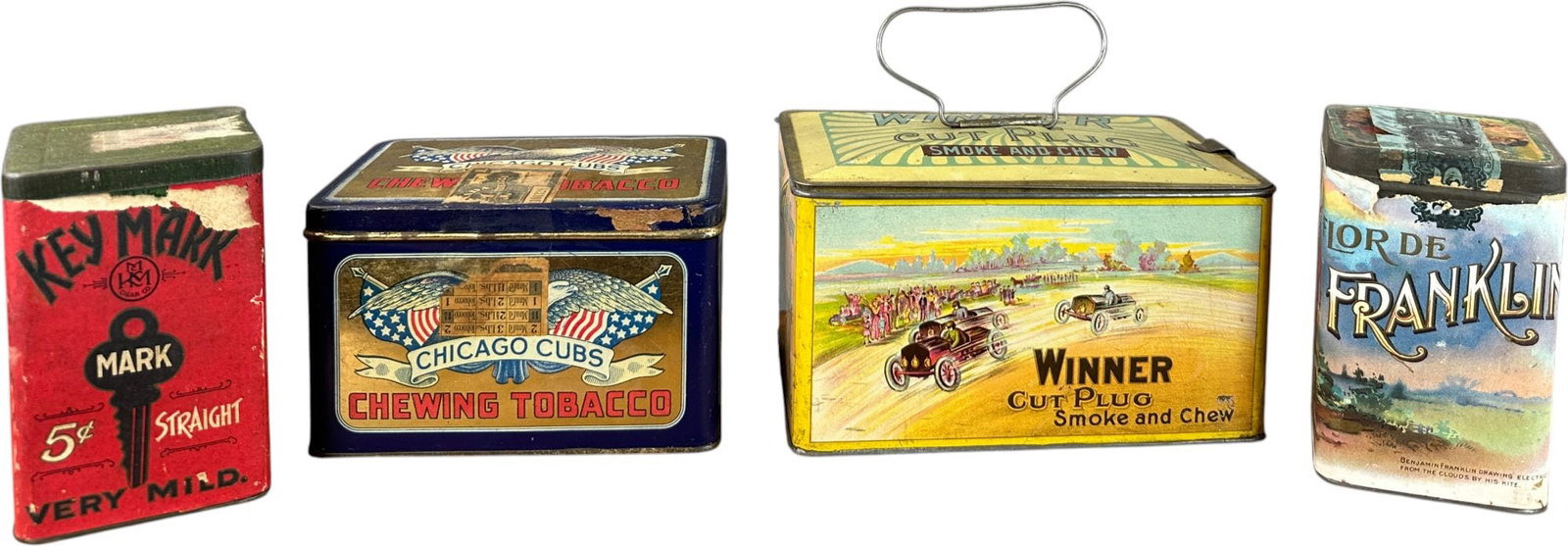 FOUR VINTAGE TOBACCO TINS (1 of 4)