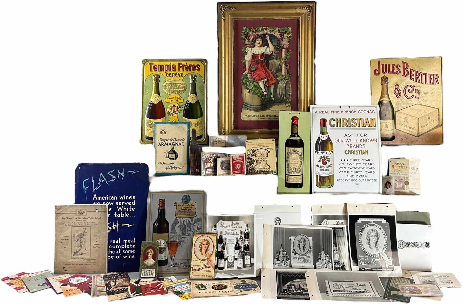GROUPING OF WINE & CHAMPAGNE ADVERTISING EPHEMERA (1 of 11)
