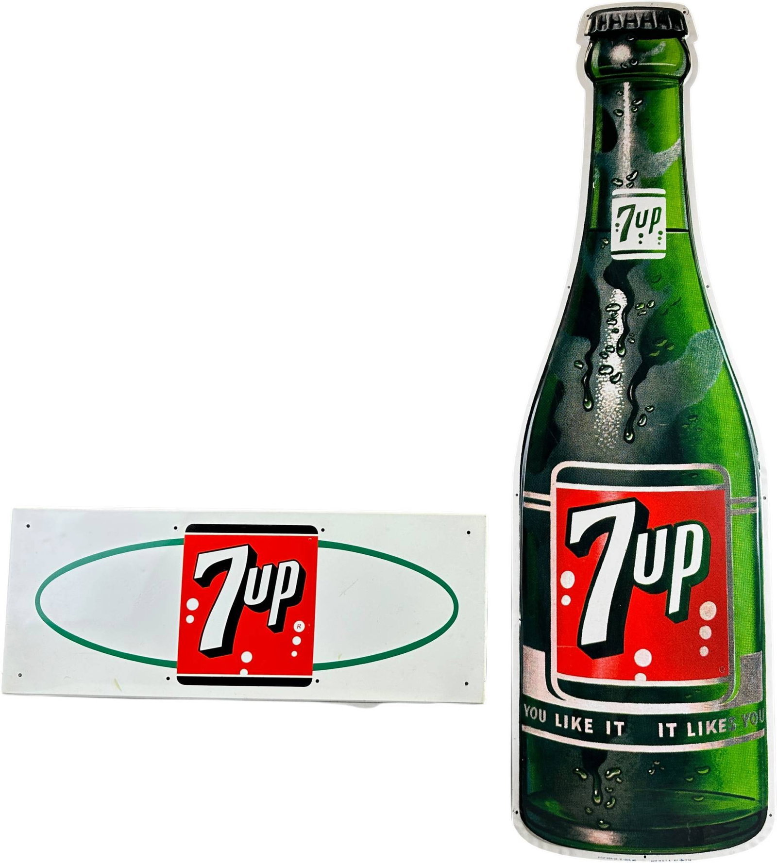 TWO 7 UP SIGNS: 151. TWO 7 UP SIGNS | 45.5" h. | (Excellent Condition) | $400 - $800