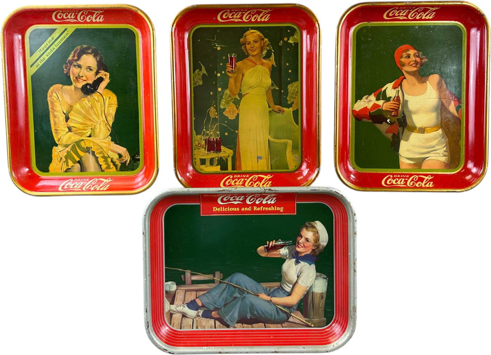 1930, 1935, 1940 COCA COLA TRAYS (1 of 2)