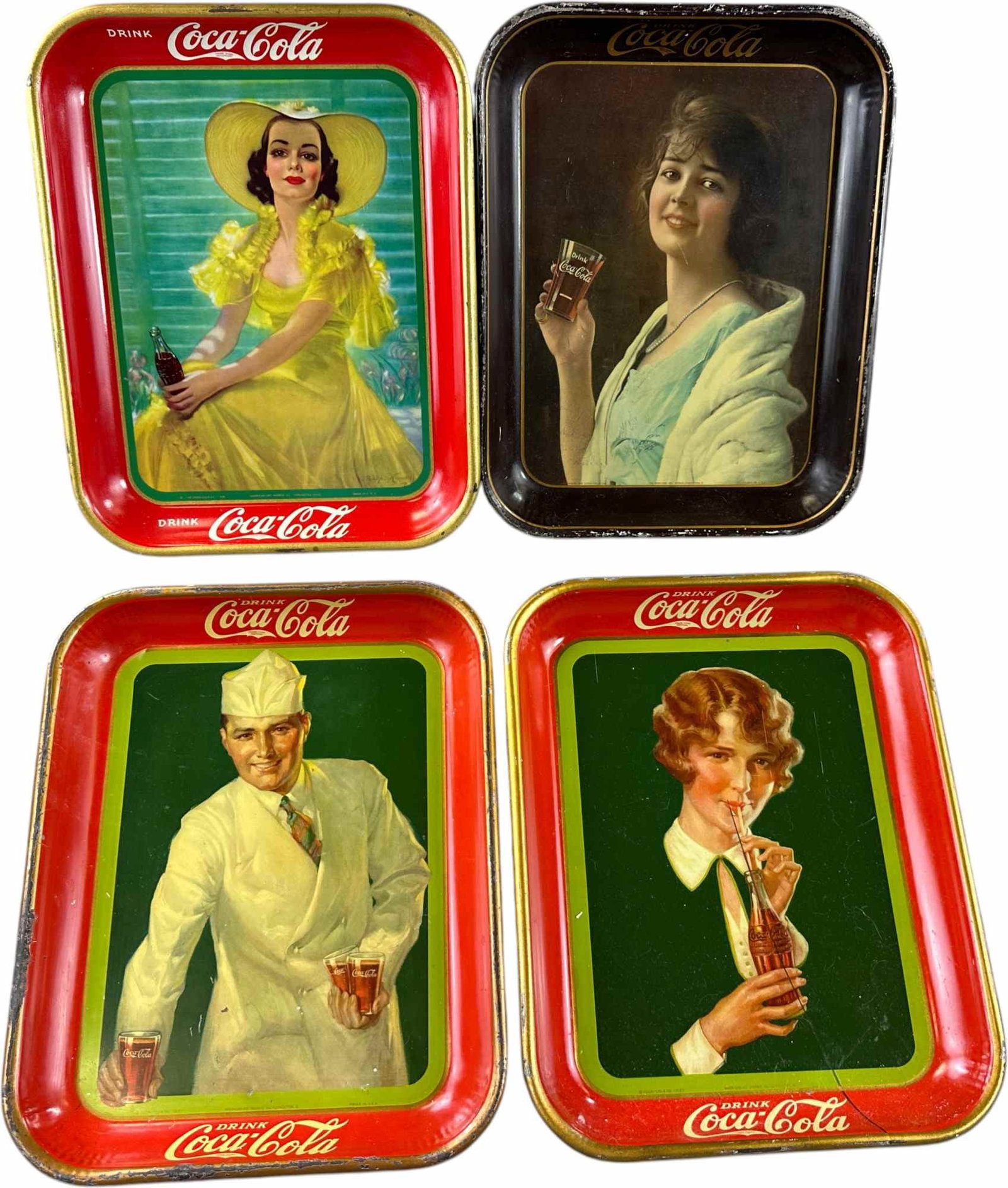 1923, 27, 28, 38 COCA COLA TRAYS: 158. 1923, 27, 28, 38 COCA COLA TRAYS | 13" l. | (Excellent Condition) | $200 - $400