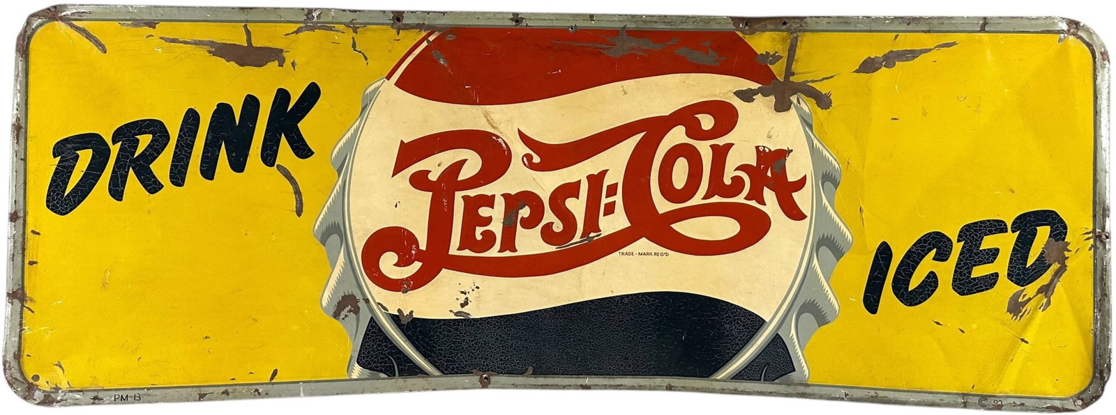 CANADIAN DRINK PEPSI COLA ICED TIN SIGN (1 of 8)