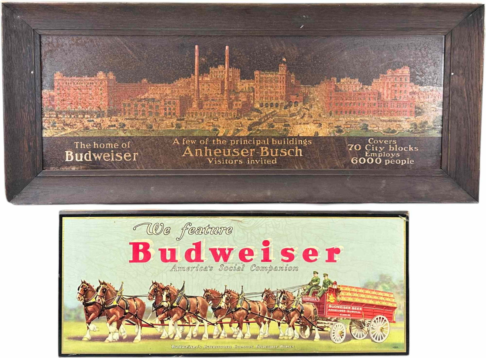 TWO BUDWEISER SIGNS (1 of 6)