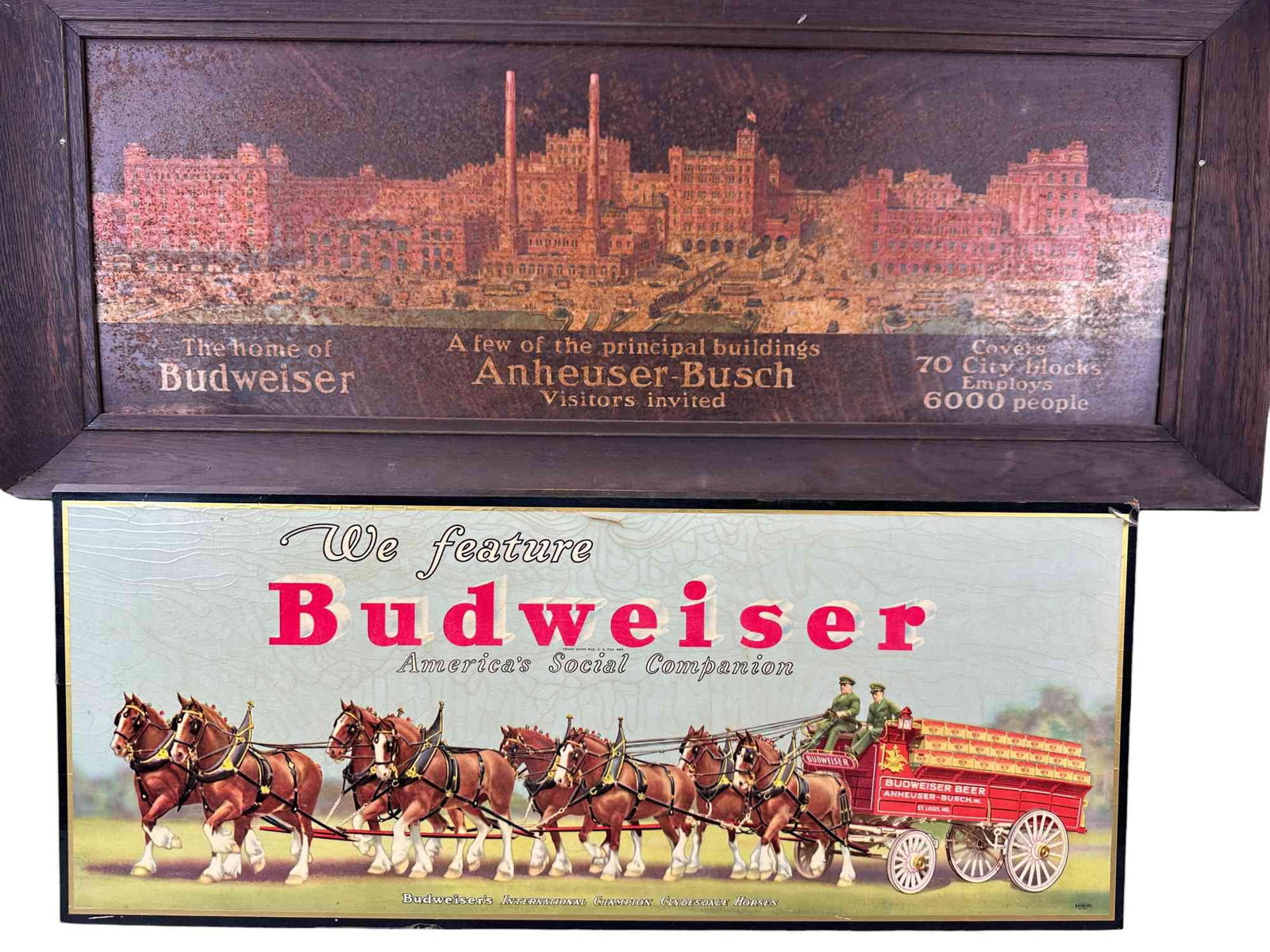 TWO BUDWEISER SIGNS - 2