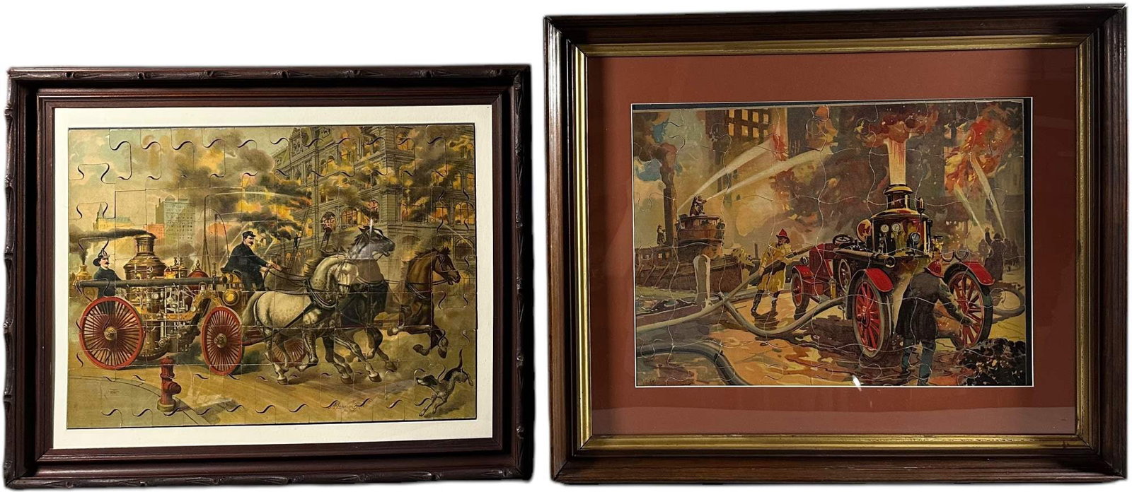 TWO FRAMED FIRE THEMED PUZZLES (1 of 3)