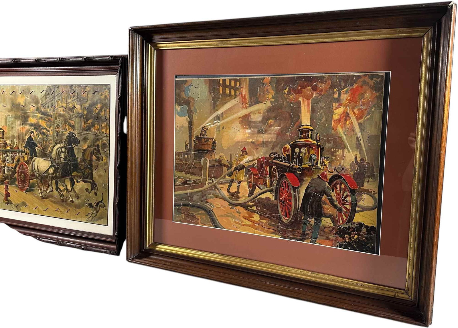 TWO FRAMED FIRE THEMED PUZZLES - 2