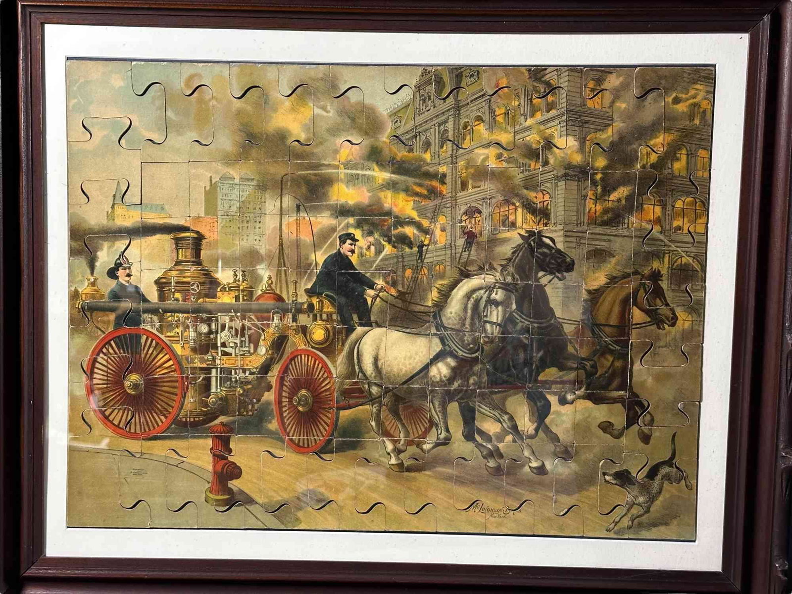 TWO FRAMED FIRE THEMED PUZZLES - 3