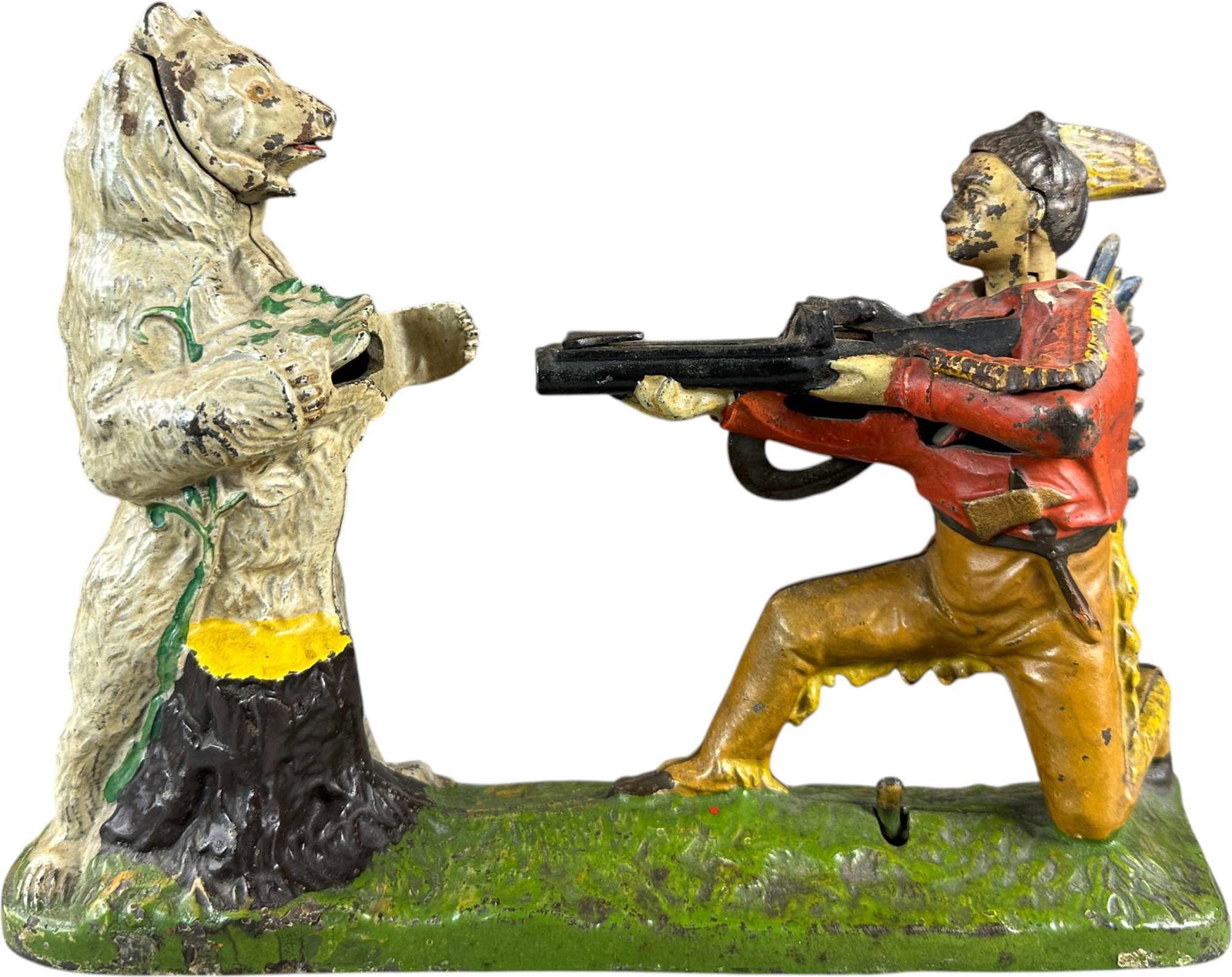 INDIAN SHOOTING BEAR MECHANICAL BANK (1 of 10)