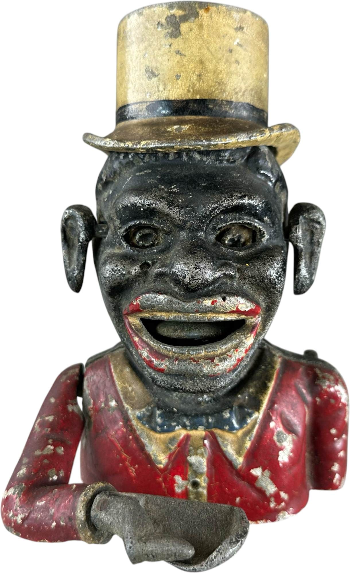 HAPPY MAN W/ TOP HAT MECHANICAL BANK (1 of 8)