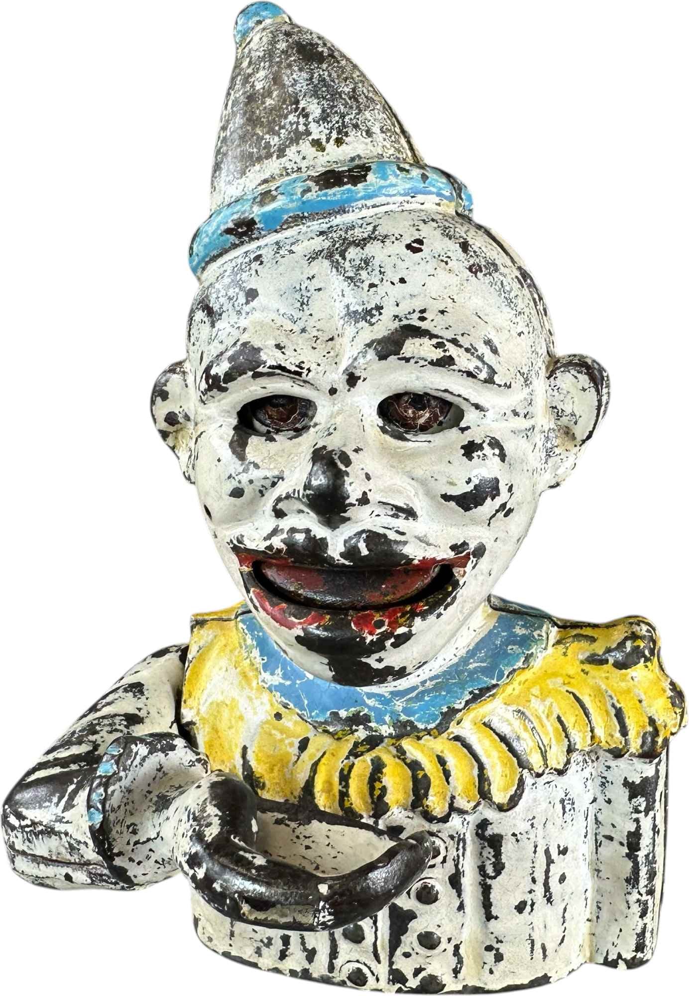 CLOWN BUST MECHANICAL BANK (1 of 8)
