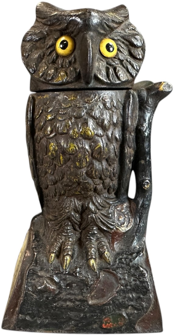 OWL TURNS HEAD MECHANICAL BANK (1 of 5)